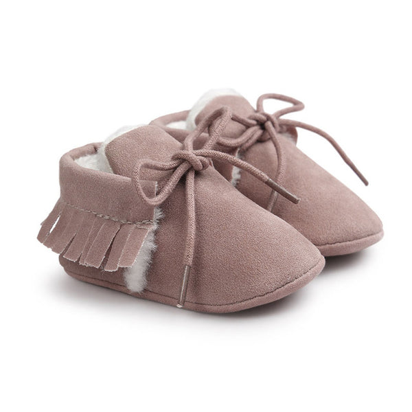 Wildleder Mokassins mit Schleife gefüttert - mybabydream