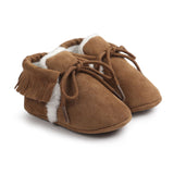 Wildleder Mokassins mit Schleife gefüttert - mybabydream