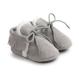 Wildleder Mokassins mit Schleife gefüttert - mybabydream
