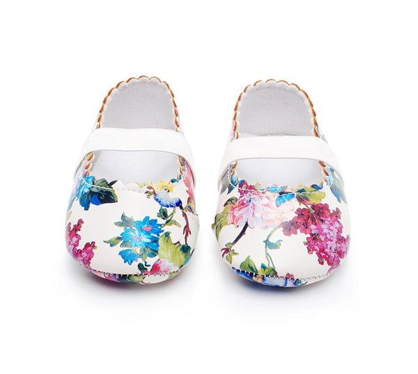 Ballerinas mit Blumenmuster aus Leder - mybabydream