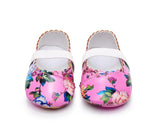 Ballerinas mit Blumenmuster aus Leder - mybabydream
